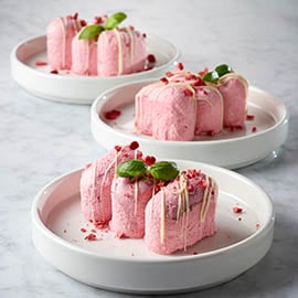 Strawberry, basil and black pepper parfait